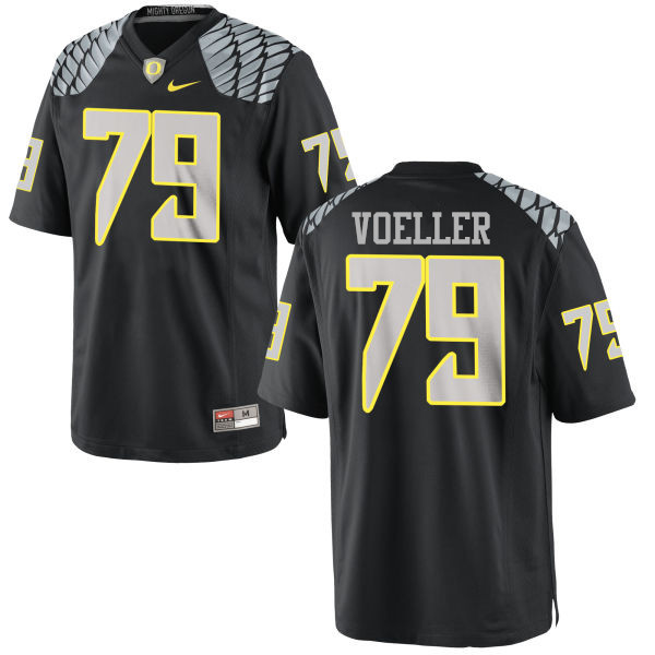 Men #79 Evan Voeller Oregon Ducks College Football Jerseys-Black